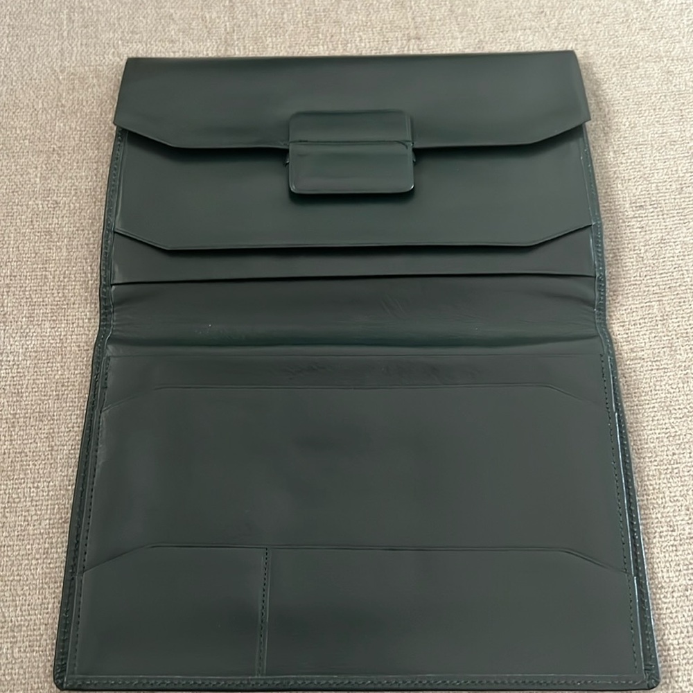 NWOT Beautiful dark green leather Passport Wallet stamped Ingolstadt in Germany